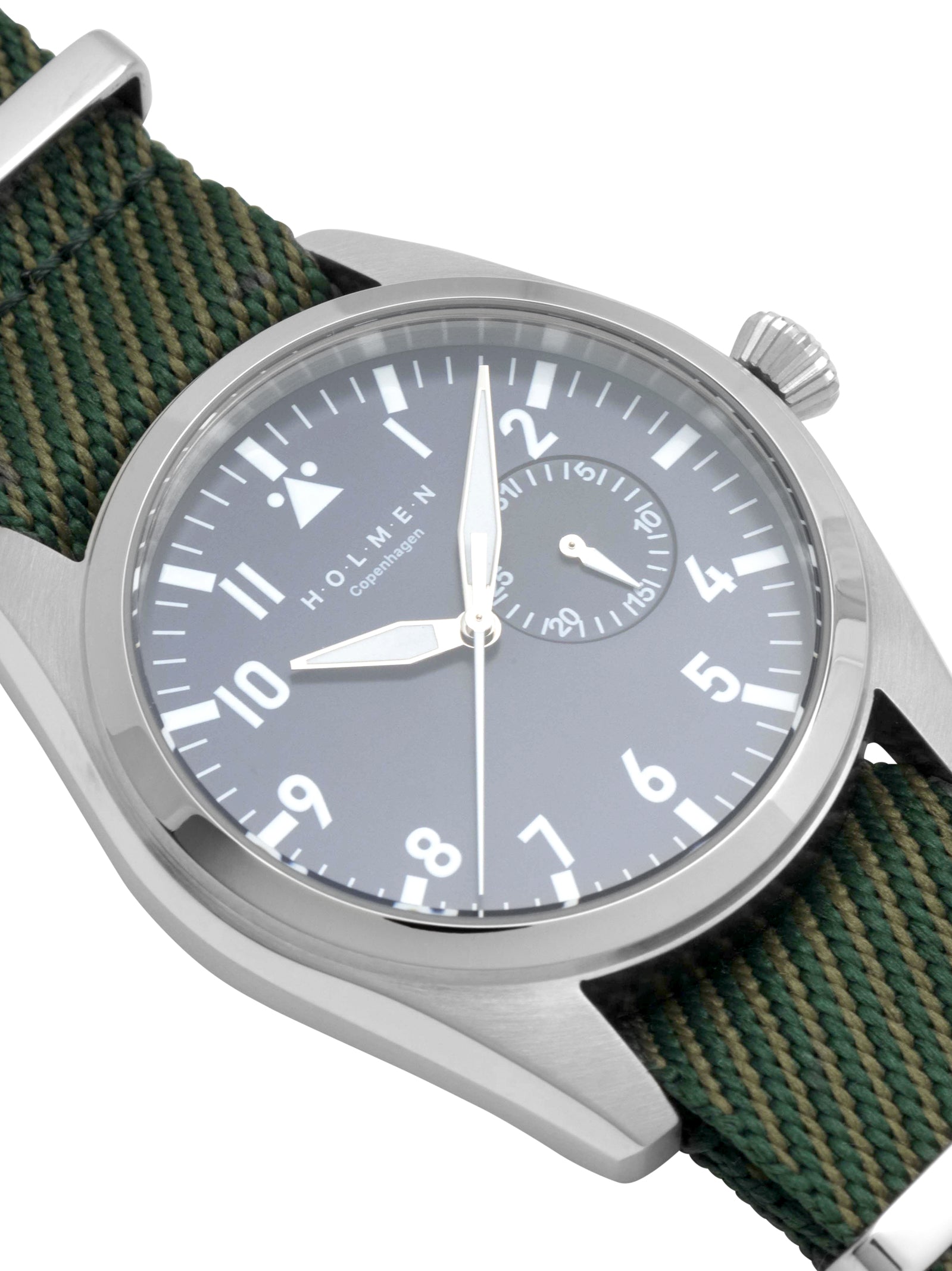 City watch 42mm navy blue dial with green nato strap