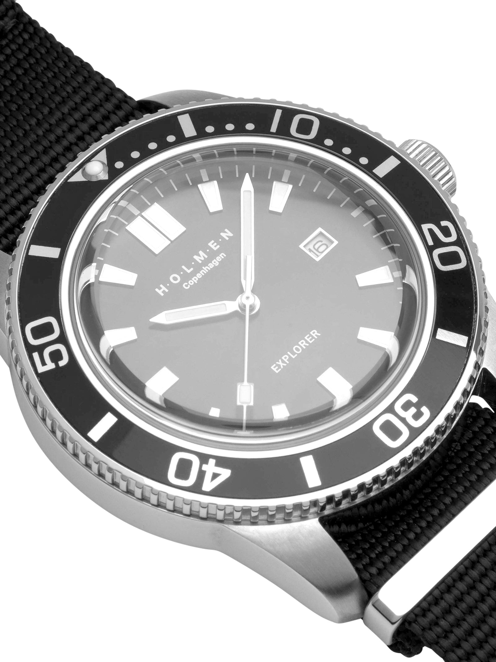 Explorer watch 44mm grey/black dial with black nato strap
