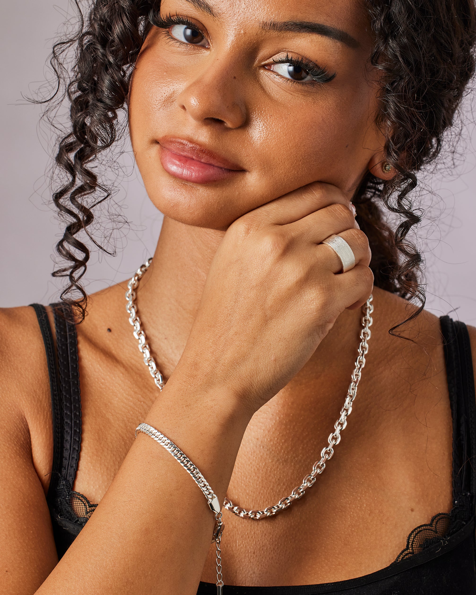 Trianglen cuban bracelet 5mm silver