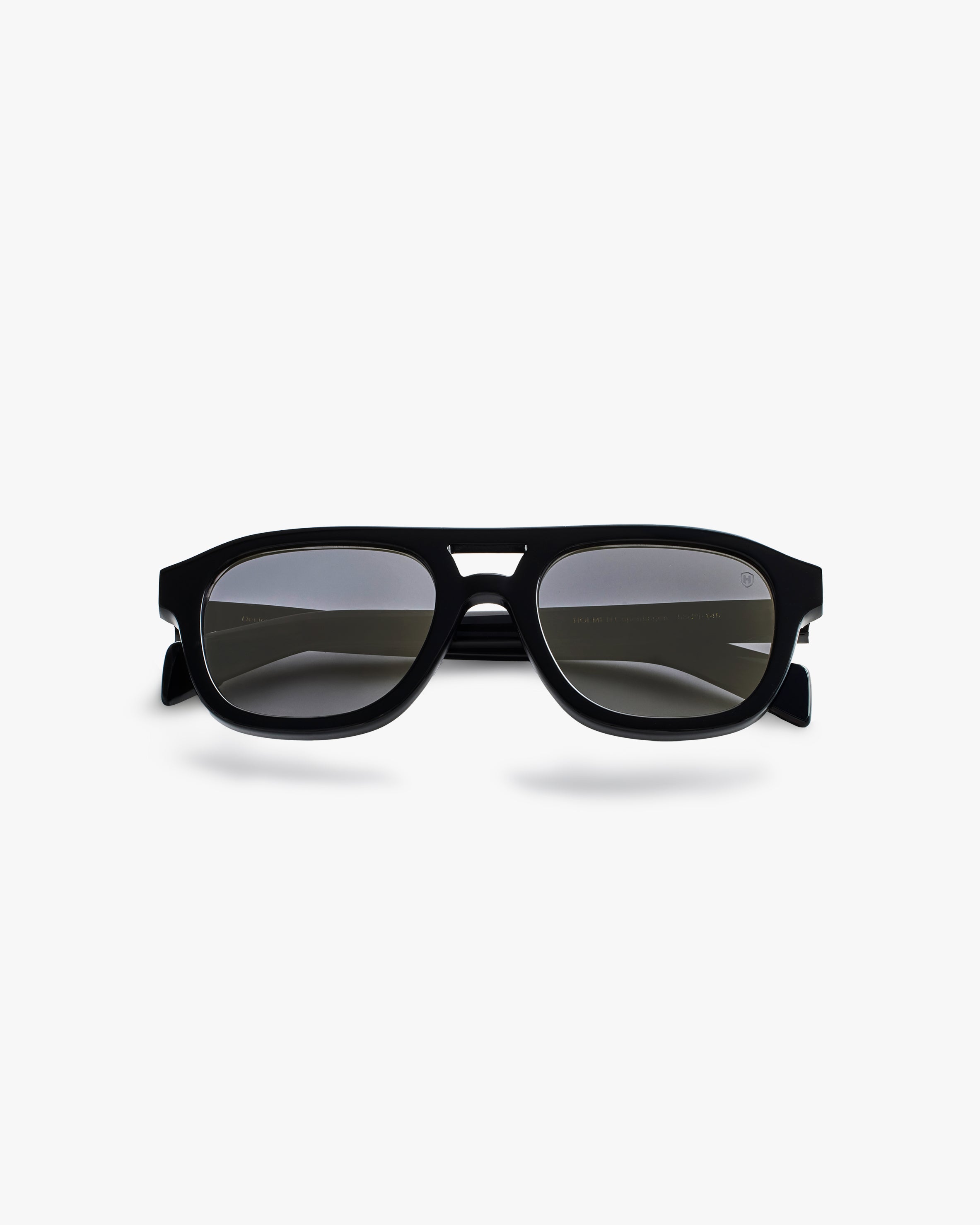 Black sunglasses on a white background