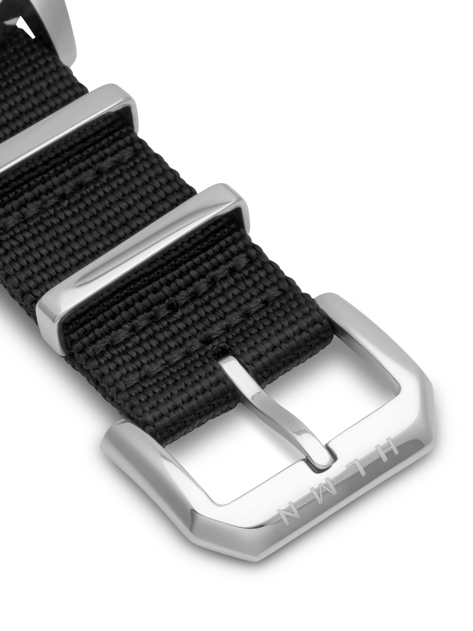 #Black strap and black dial on a white background