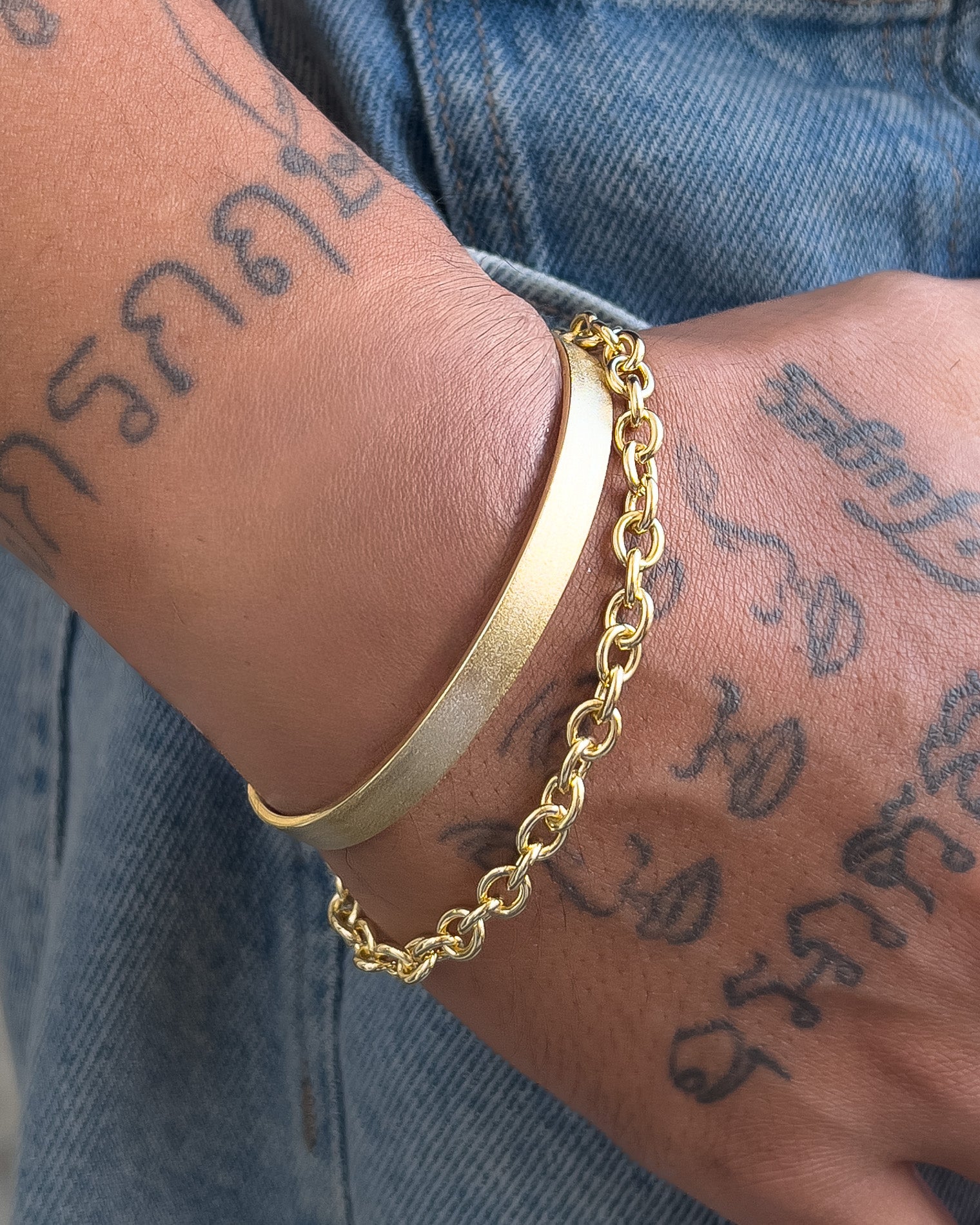 ØBRO CABLE BRACELET GOLD 4MM