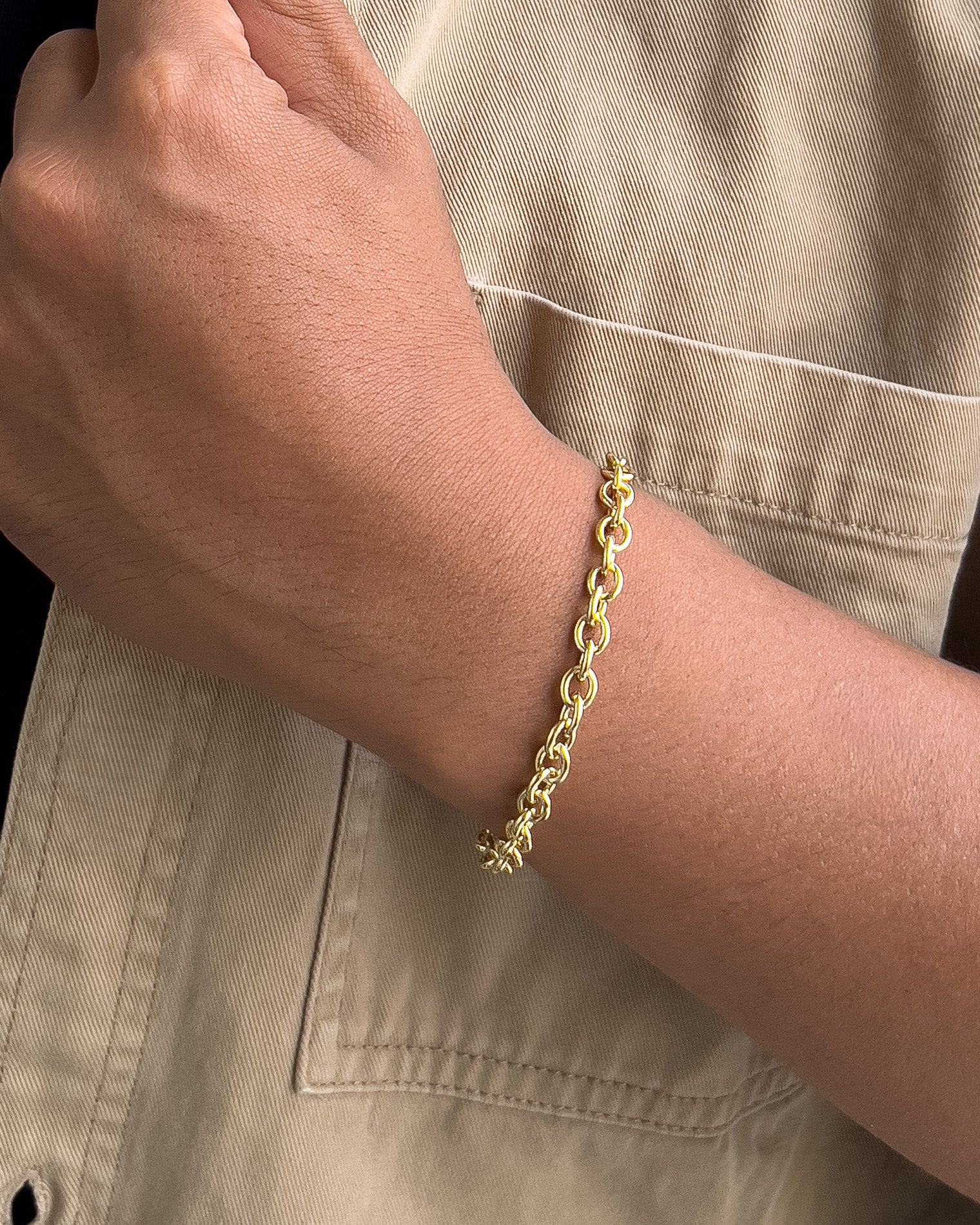 ØBRO CABLE BRACELET GOLD 4MM