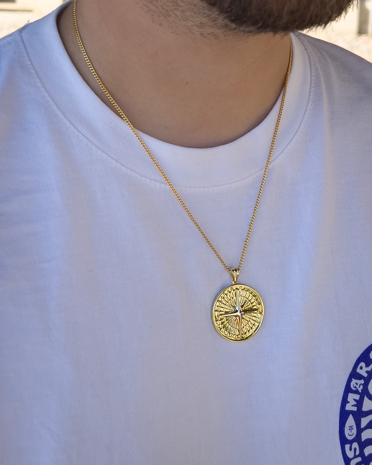 COMPASS NECKLACE 2MM GOLD