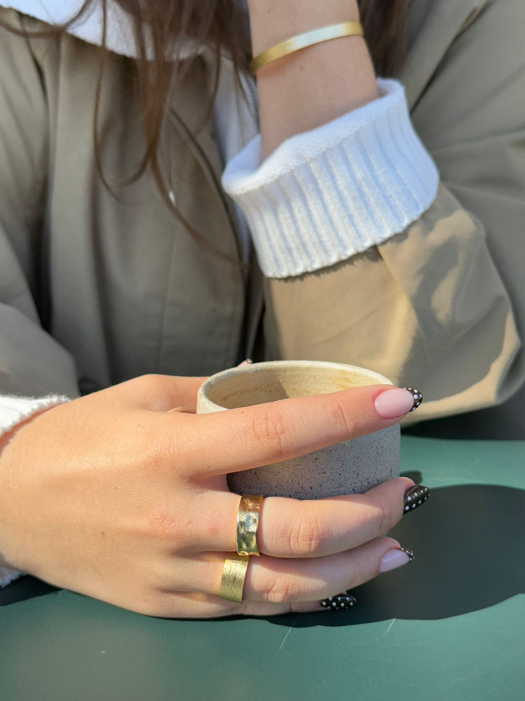 CITY RING BRUSHED GOLD 8MM